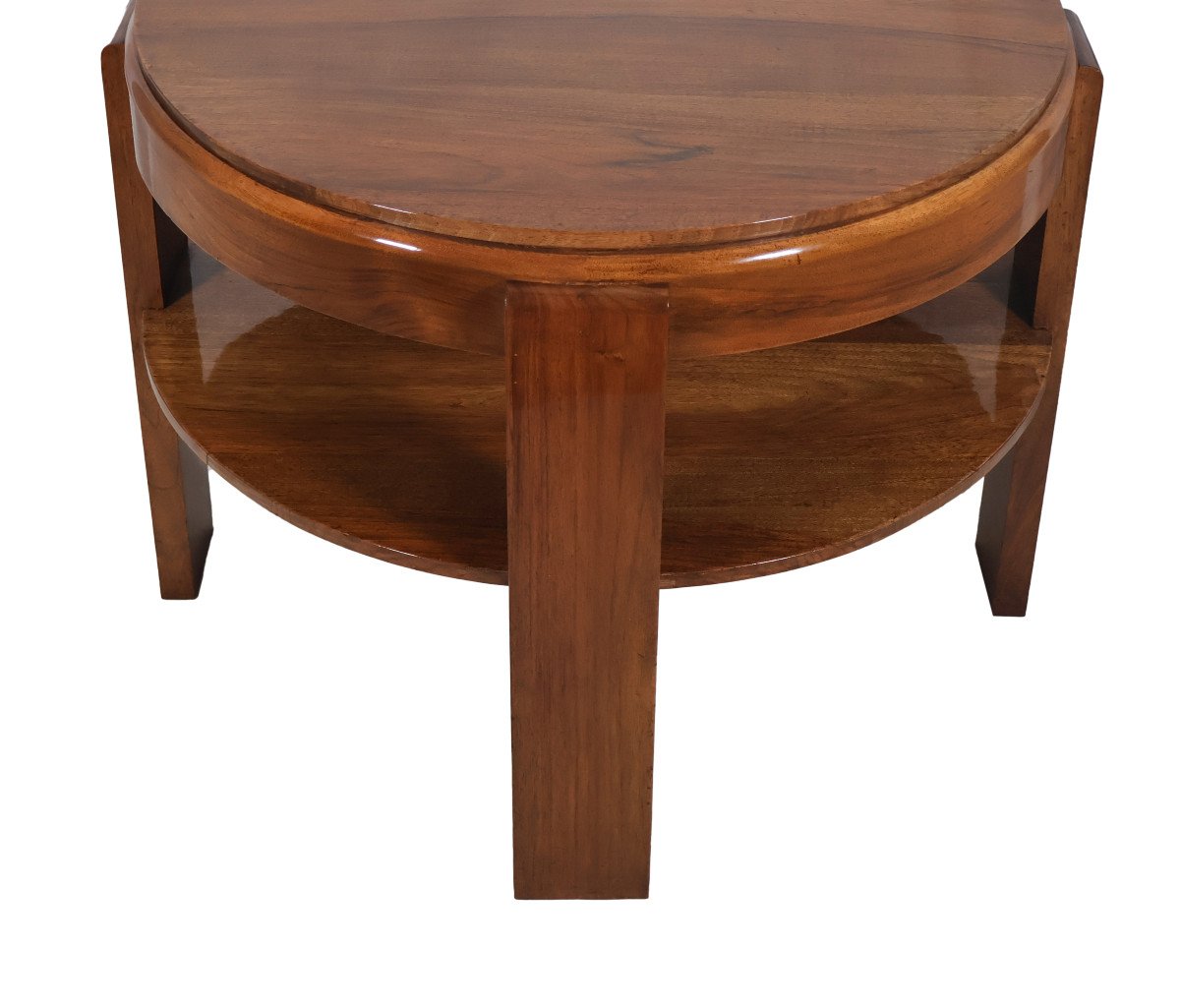  Solid Walnut Pedestal Table, Art Deco Period-photo-2