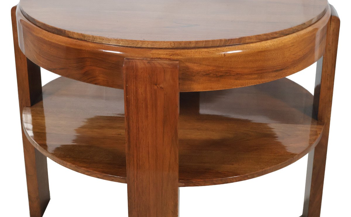  Solid Walnut Pedestal Table, Art Deco Period-photo-4