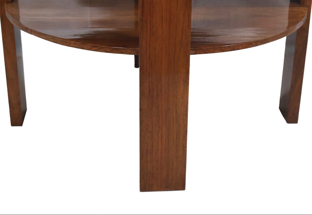  Solid Walnut Pedestal Table, Art Deco Period-photo-6