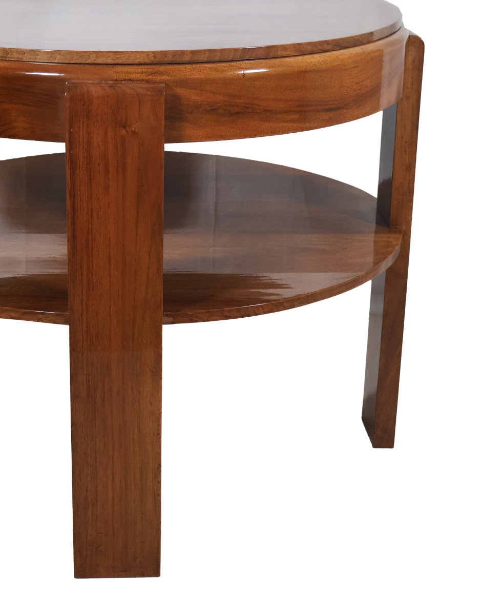  Solid Walnut Pedestal Table, Art Deco Period-photo-7