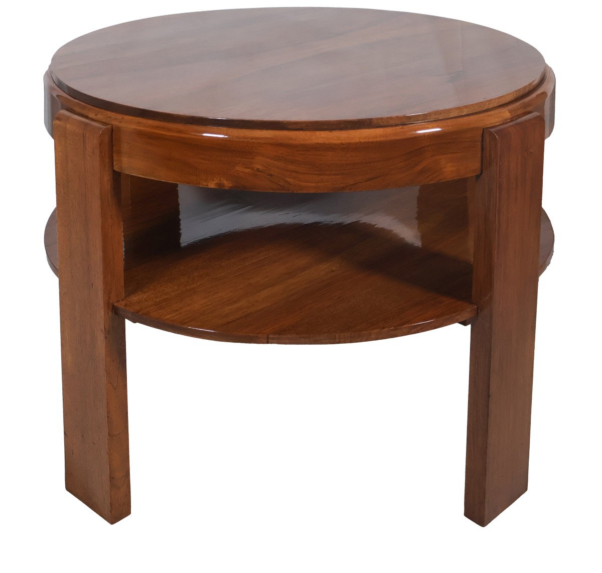  Solid Walnut Pedestal Table, Art Deco Period