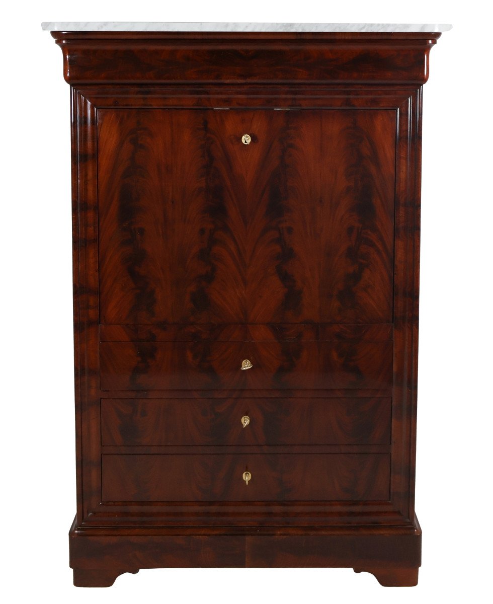  Louis Philippe Period Flamed Mahogany Secretary-photo-2