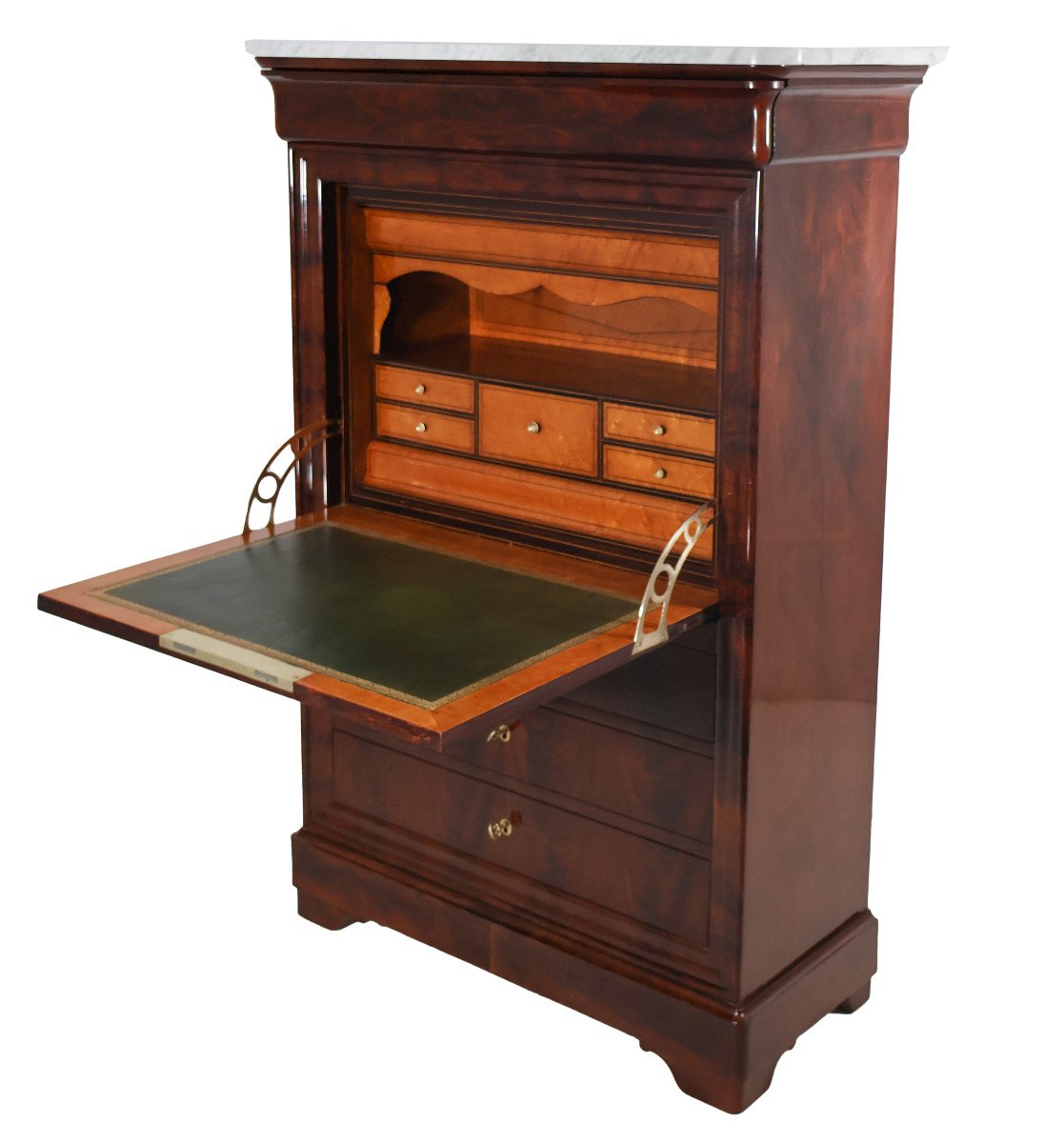  Louis Philippe Period Flamed Mahogany Secretary-photo-4