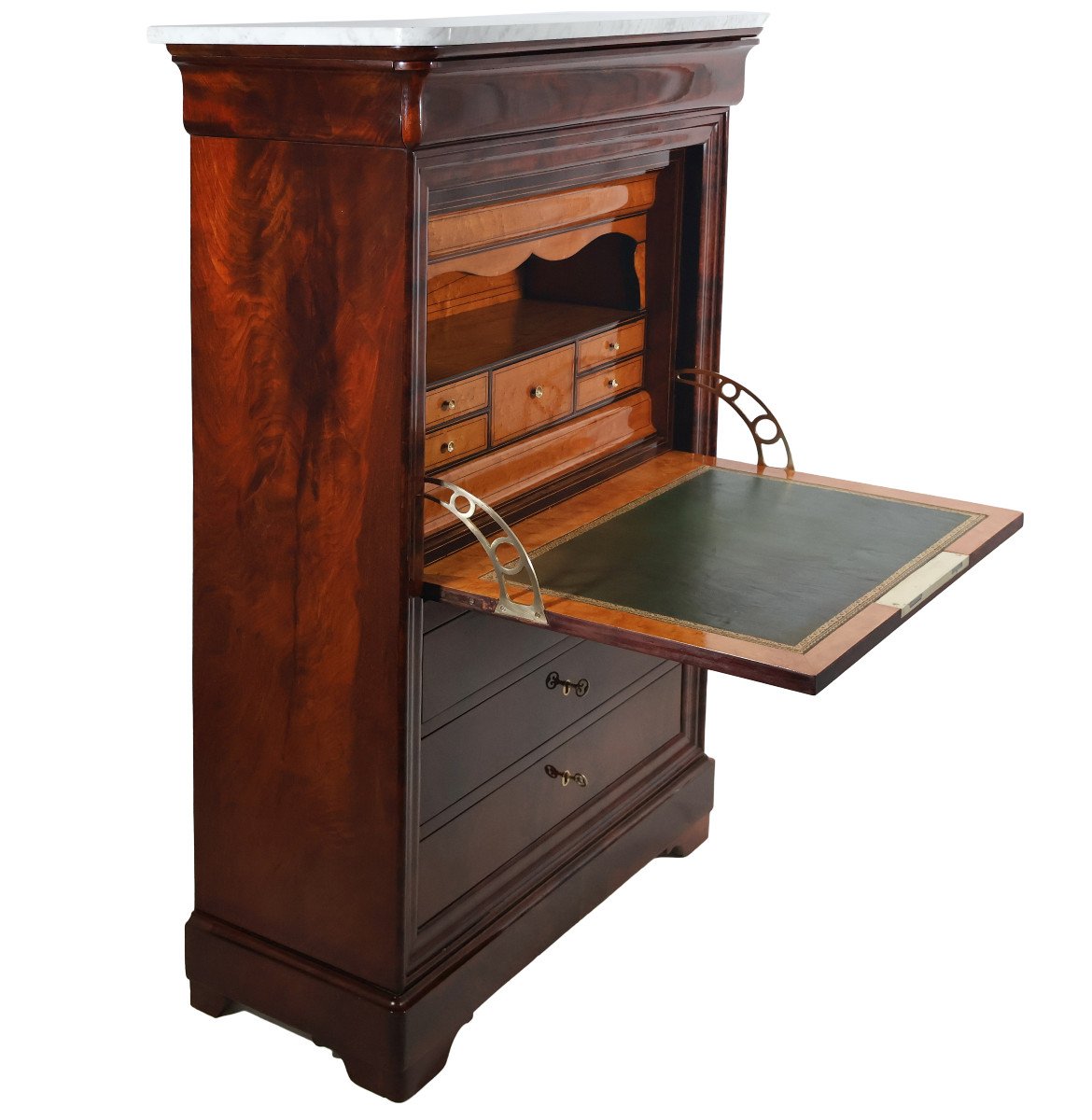  Louis Philippe Period Flamed Mahogany Secretary-photo-1