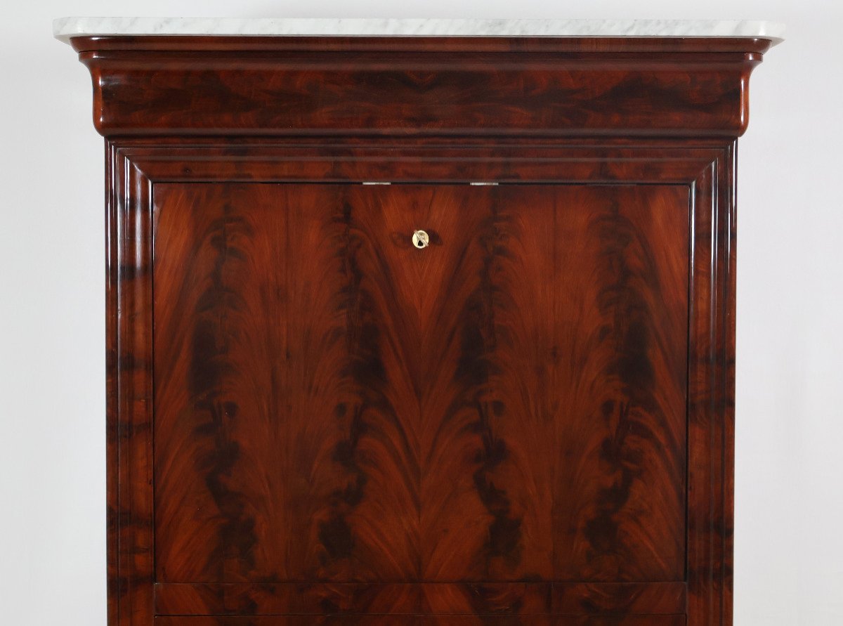  Louis Philippe Period Flamed Mahogany Secretary-photo-5