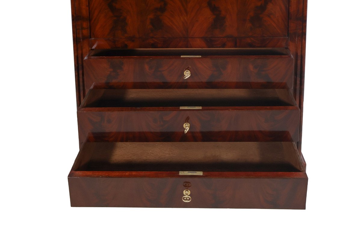  Louis Philippe Period Flamed Mahogany Secretary-photo-8