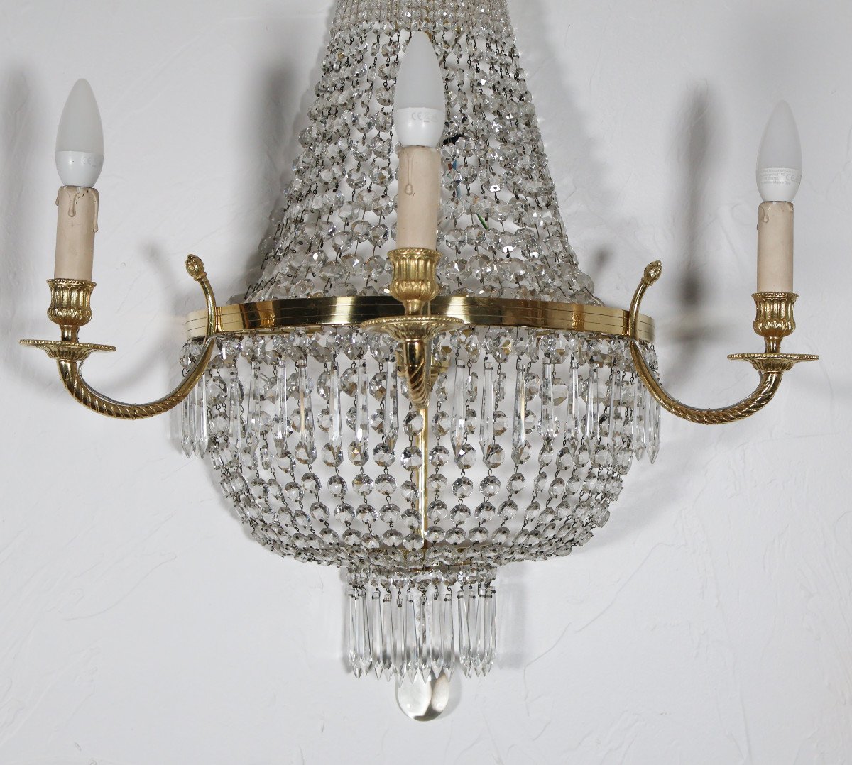 Louis XVI Style Basket Wall Lamp Early 20th Century -photo-2