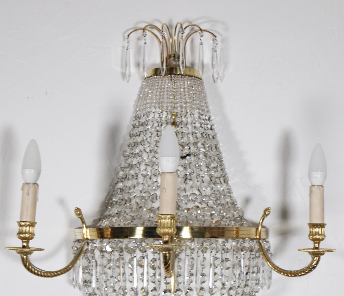 Louis XVI Style Basket Wall Lamp Early 20th Century -photo-3