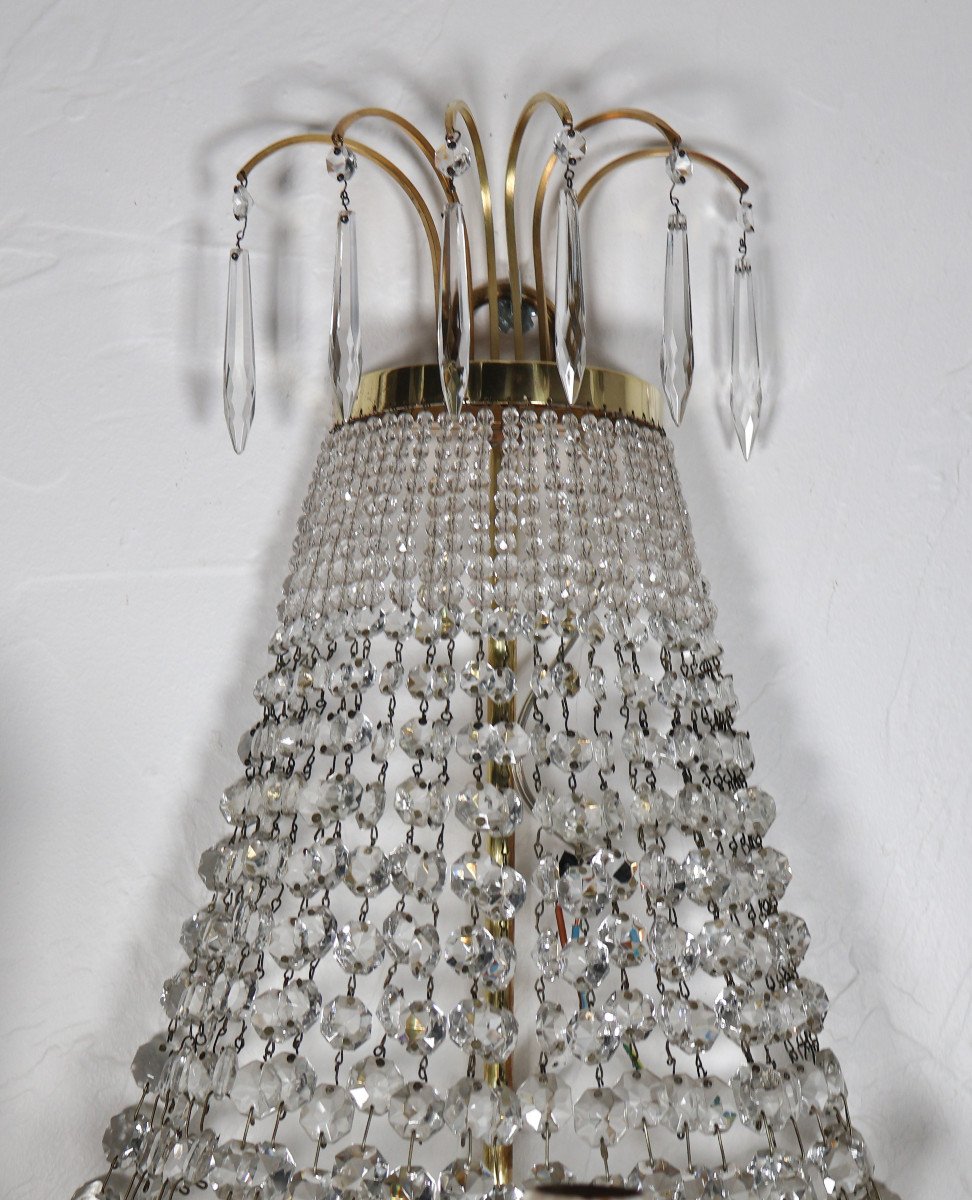 Louis XVI Style Basket Wall Lamp Early 20th Century -photo-4