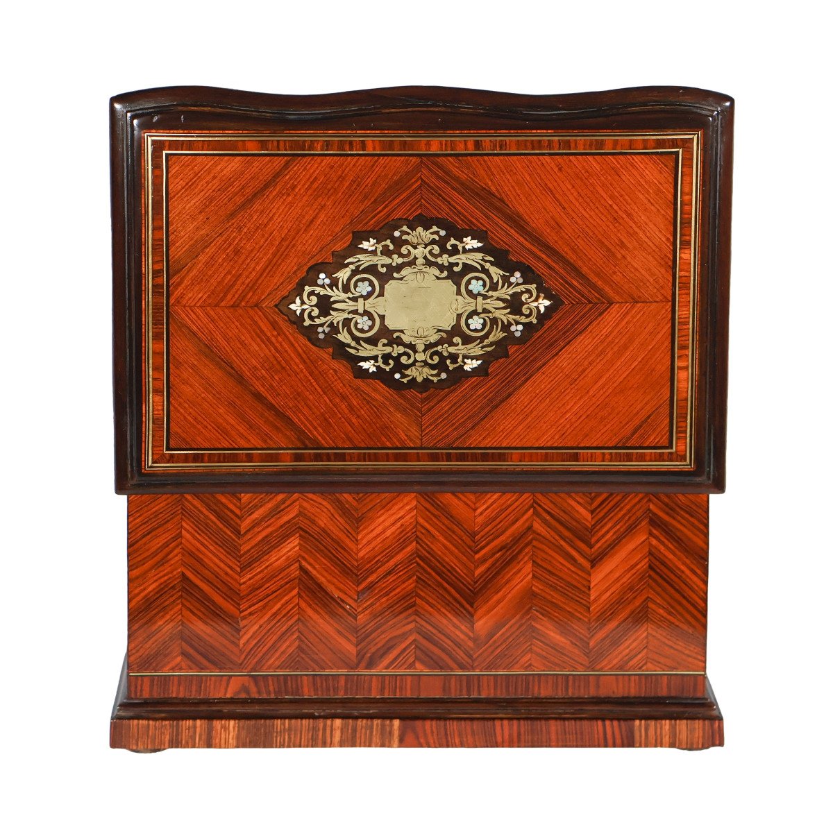 Napoleon III Period Marquetry Cigar Cellar-photo-1