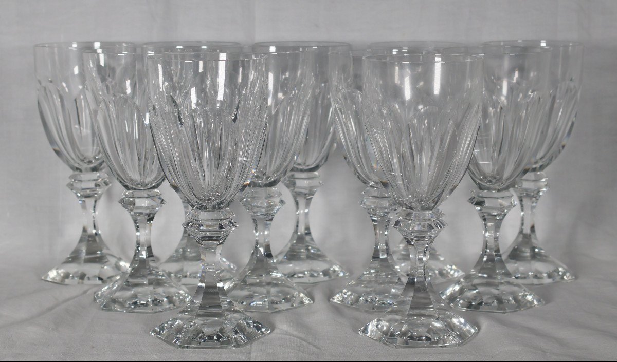 Set Of 11 Saint Louis Water Glasses Chambord Model -photo-1