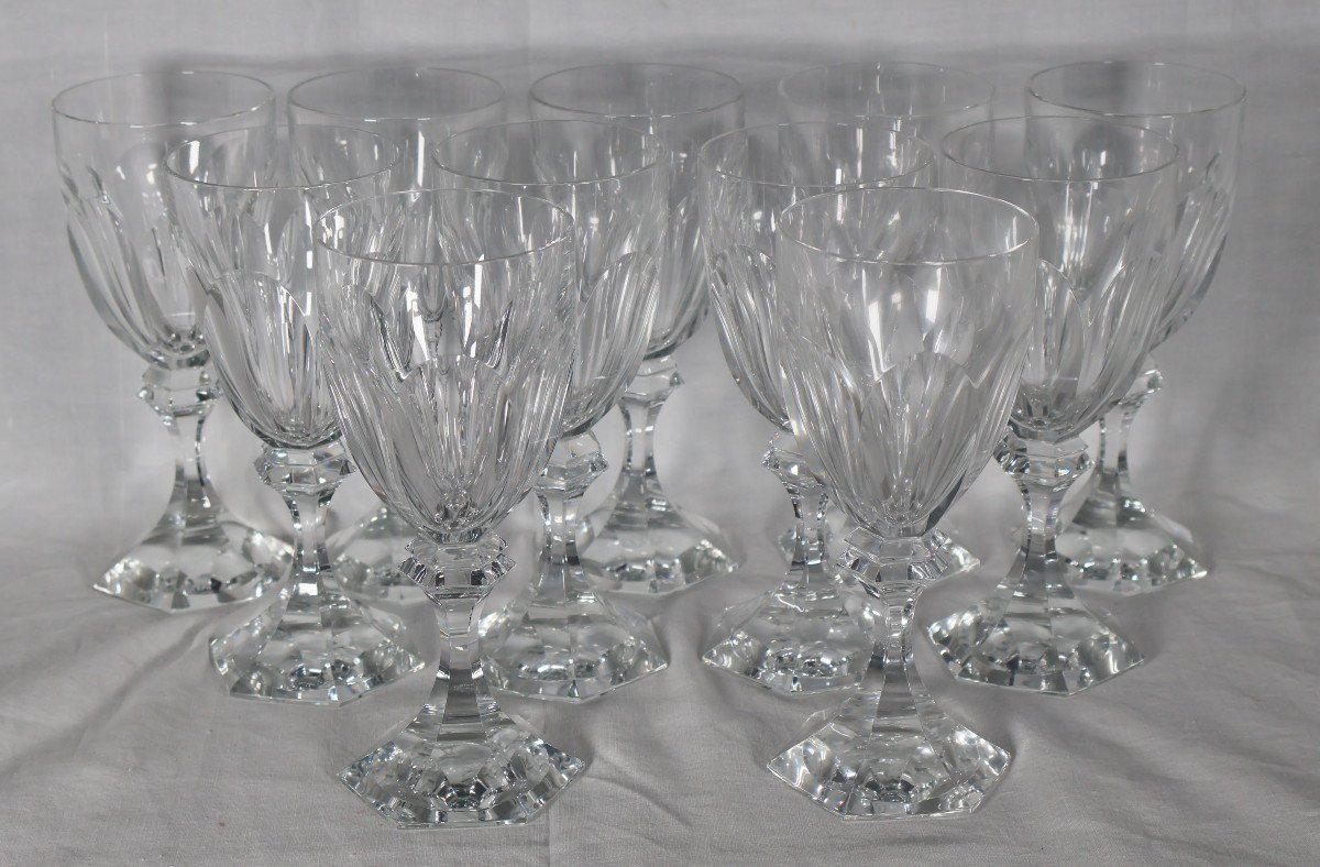 Set Of 11 Saint Louis Water Glasses Chambord Model -photo-2