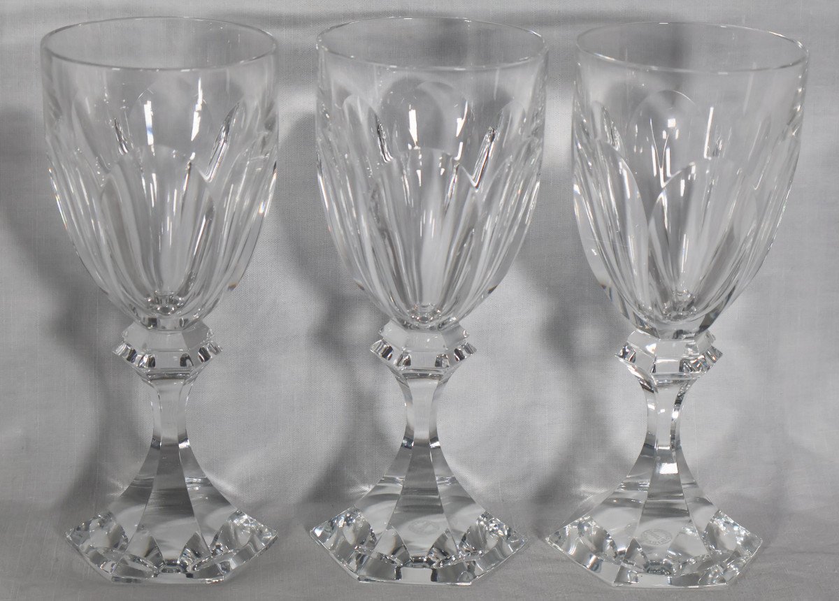 Set Of 13 Saint Louis Red Wine Glasses Chambord Model-photo-3