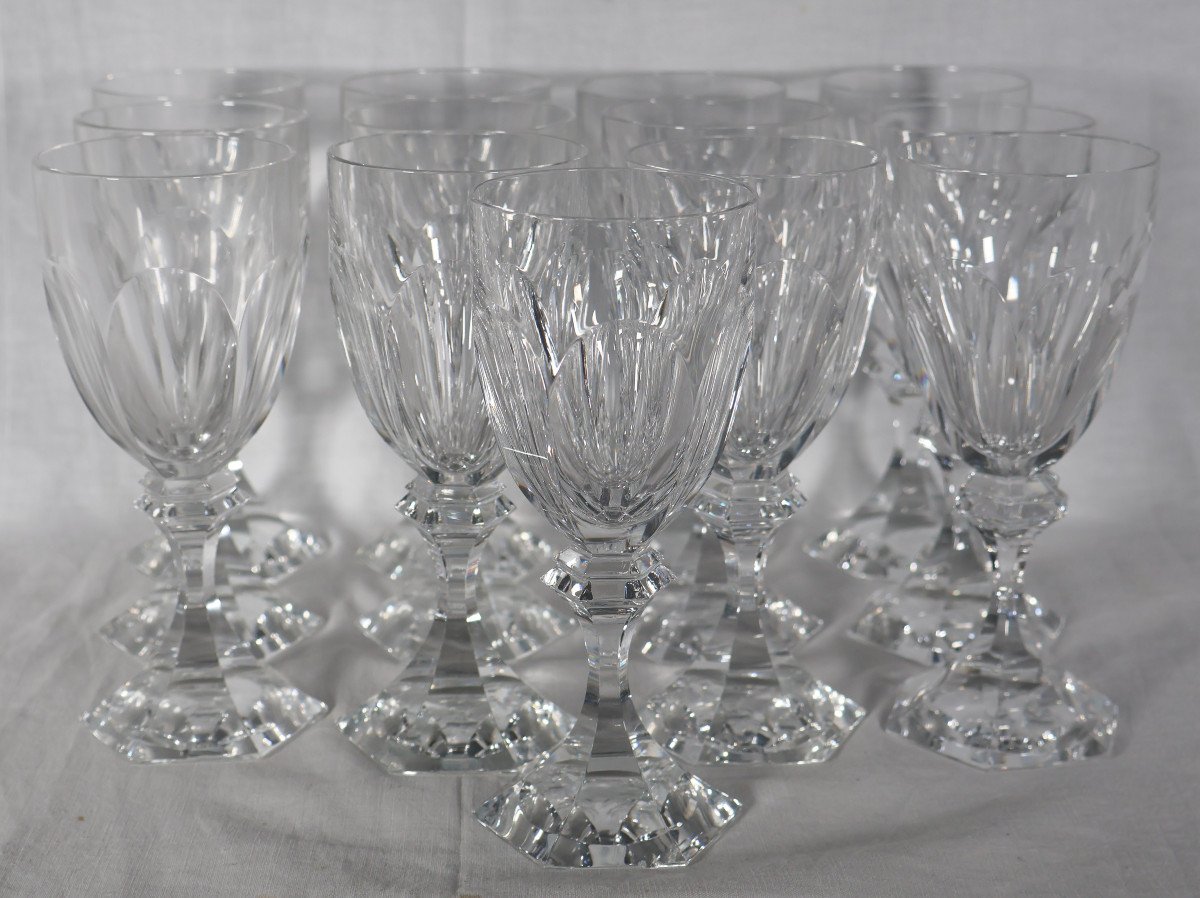 Set Of 13 Saint Louis Red Wine Glasses Chambord Model-photo-2