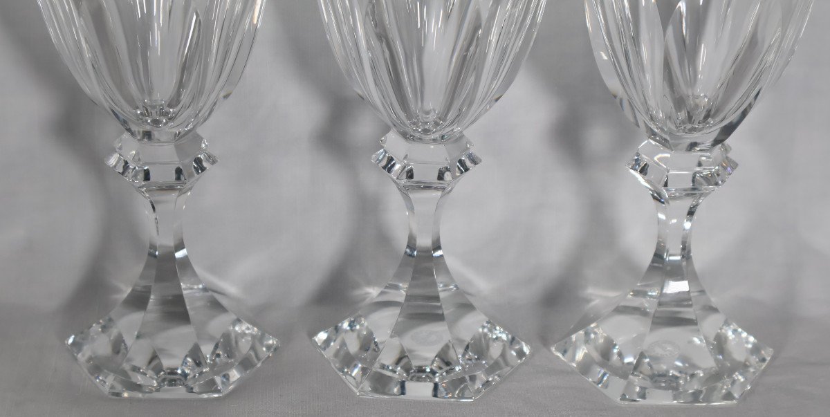 Set Of 13 Saint Louis Red Wine Glasses Chambord Model-photo-5