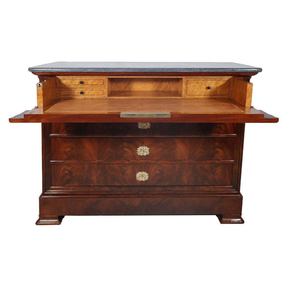 Restoration Period Flamed Mahogany Chest Of Drawers