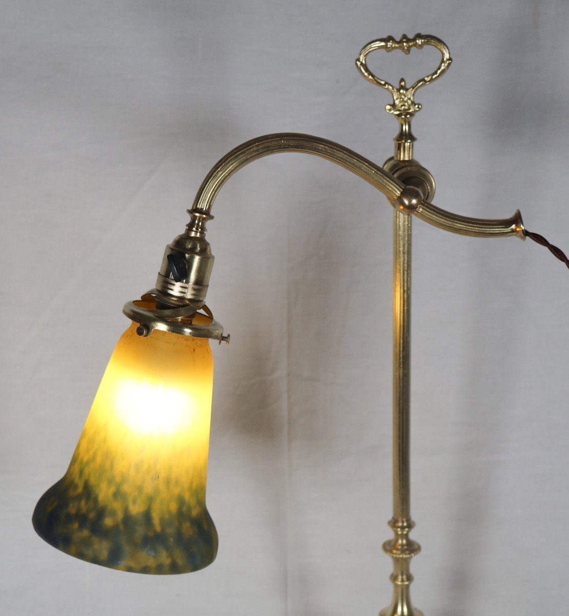  Lampe De Bureau En Bronze Muller Frères Circa 1900-photo-2