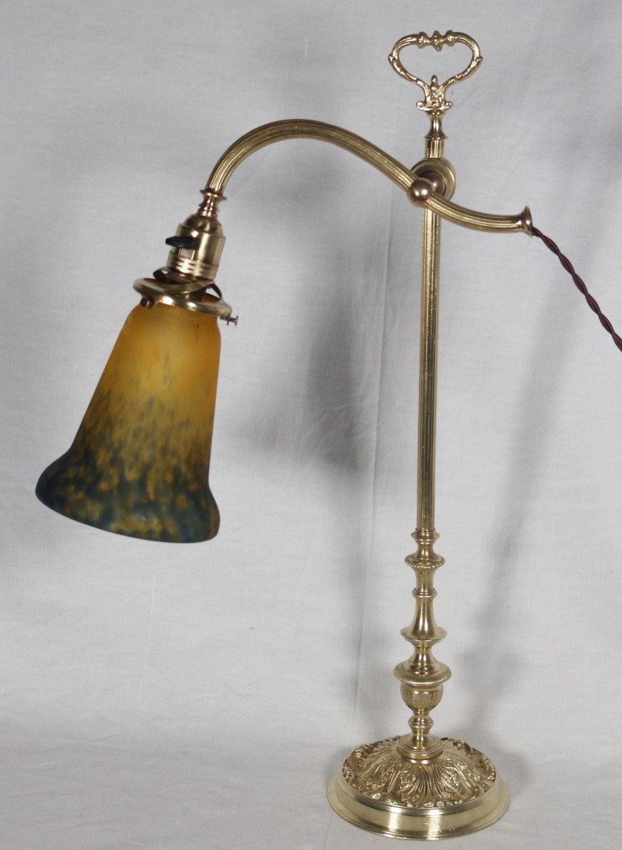  Lampe De Bureau En Bronze Muller Frères Circa 1900-photo-1