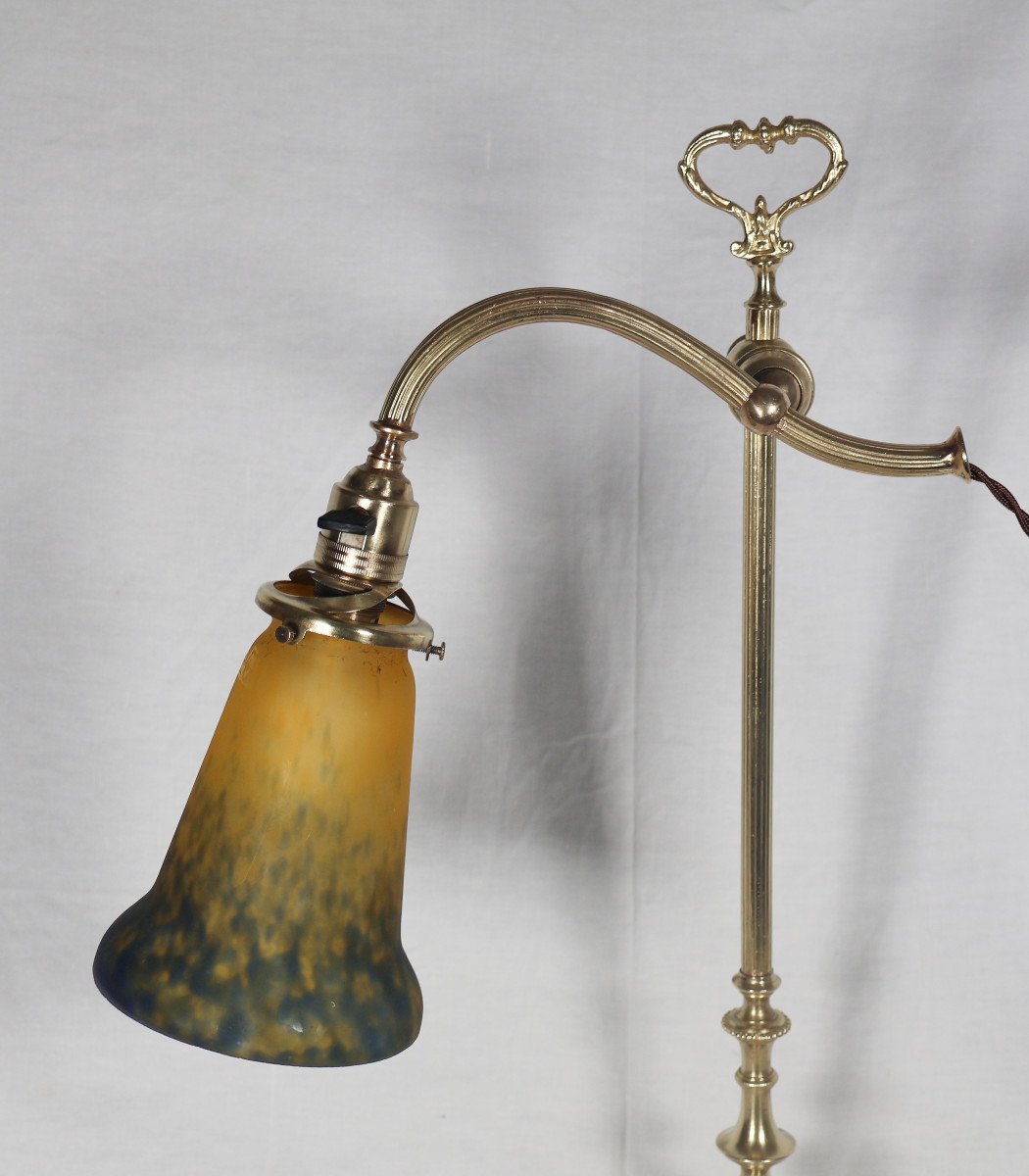  Lampe De Bureau En Bronze Muller Frères Circa 1900-photo-2