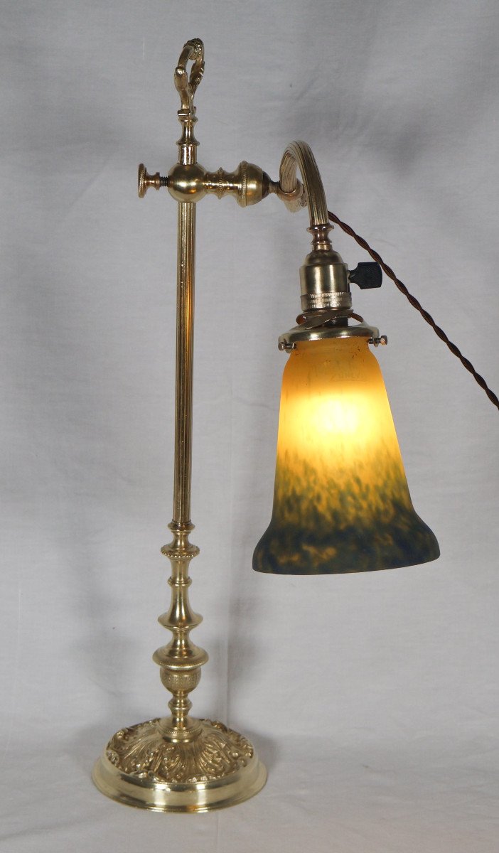  Lampe De Bureau En Bronze Muller Frères Circa 1900-photo-6