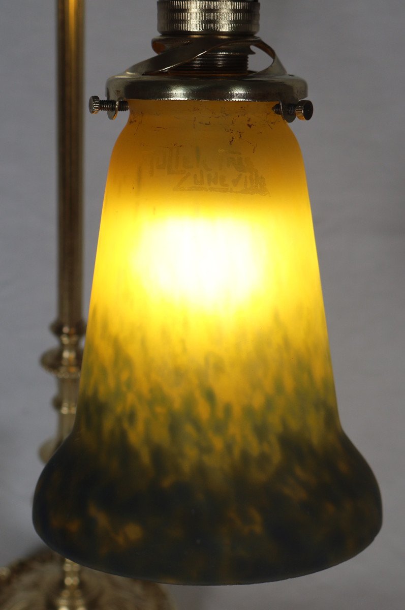  Lampe De Bureau En Bronze Muller Frères Circa 1900-photo-7