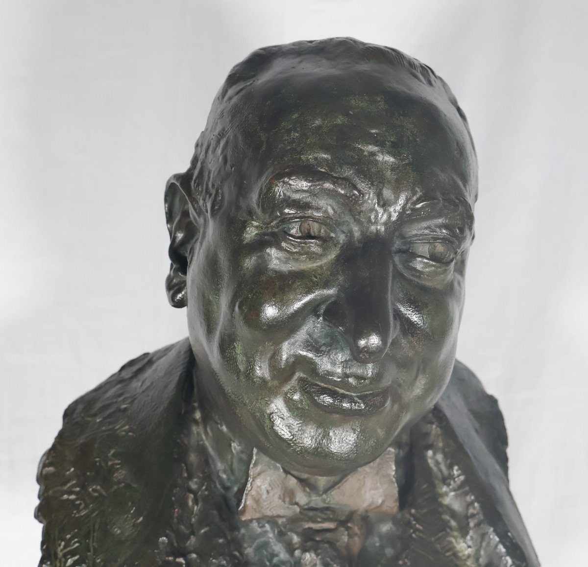 Bronze Bust Of A Man Signed By The Founder Alexis Rudier -photo-2