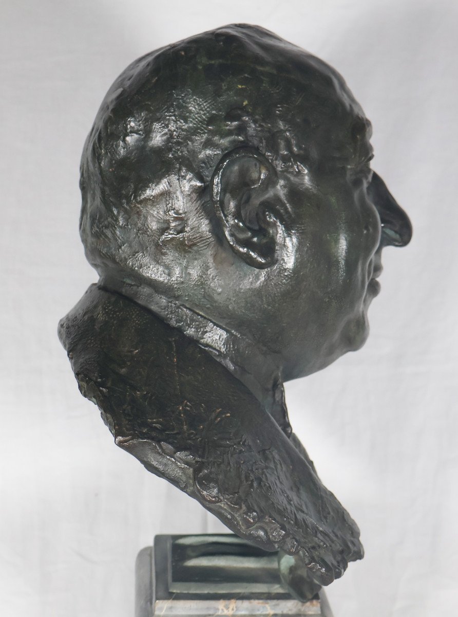 Bronze Bust Of A Man Signed By The Founder Alexis Rudier -photo-4