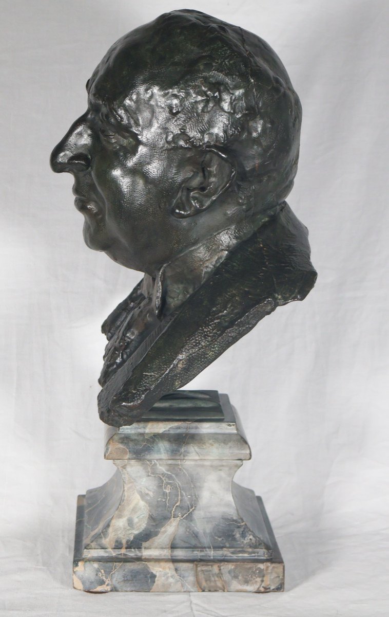 Bronze Bust Of A Man Signed By The Founder Alexis Rudier -photo-2