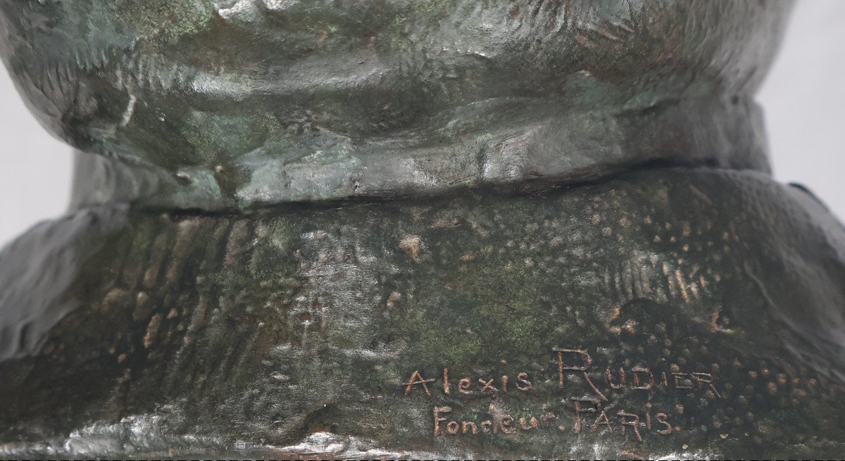 Bronze Bust Of A Man Signed By The Founder Alexis Rudier -photo-6