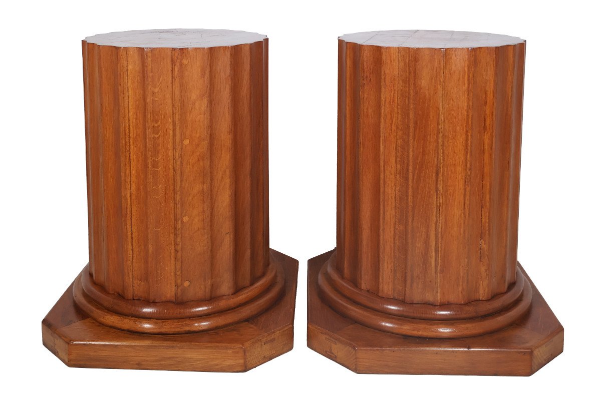  Pair Of Neoclassical Style Columns, Early 20th Century