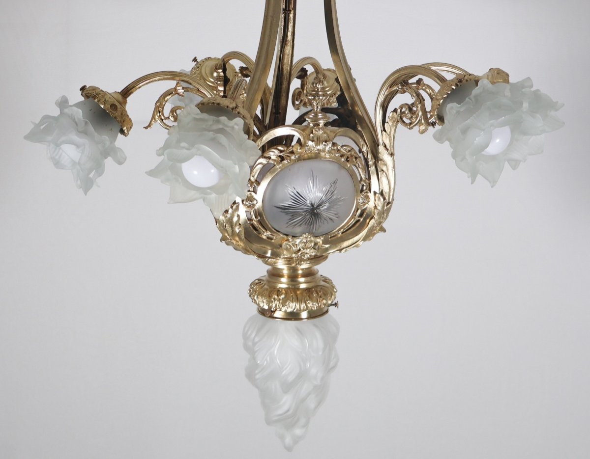 Gilt Bronze Chandelier A Delafontaine Napoleon III Period -photo-4