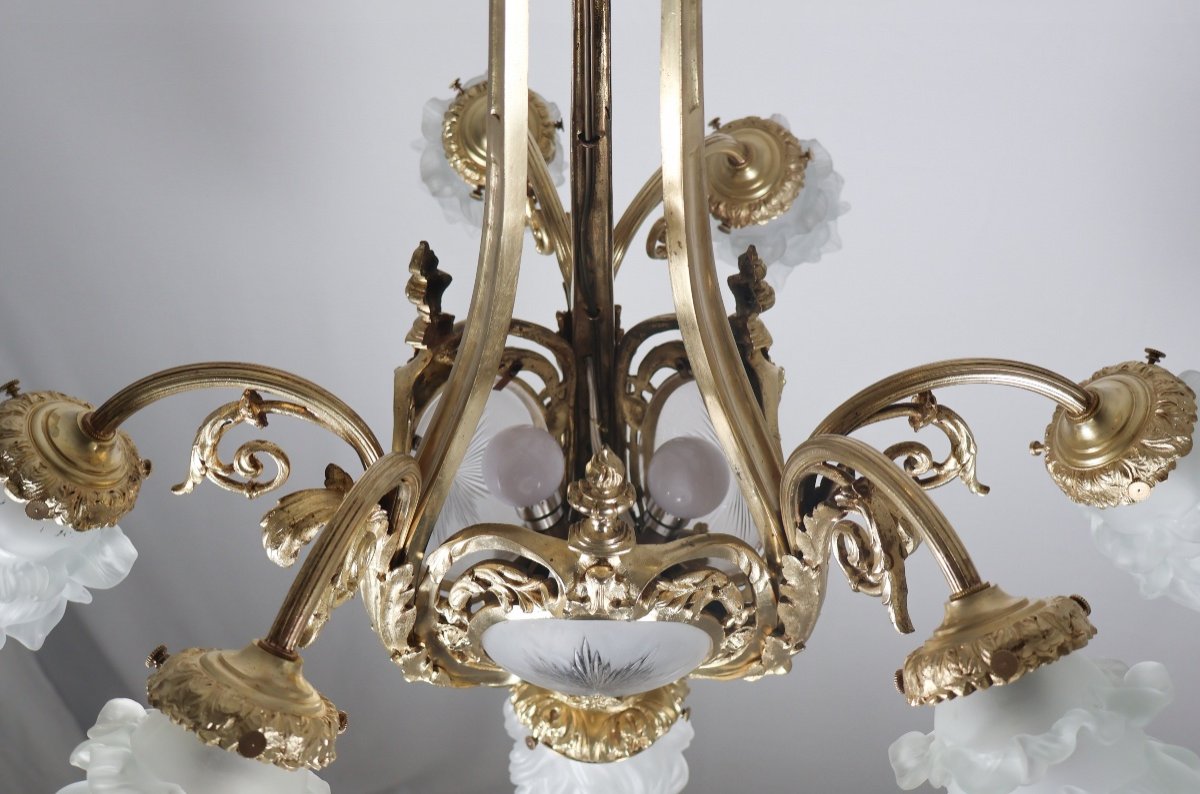 Gilt Bronze Chandelier A Delafontaine Napoleon III Period -photo-3