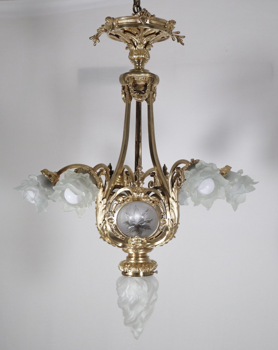 Gilt Bronze Chandelier A Delafontaine Napoleon III Period 