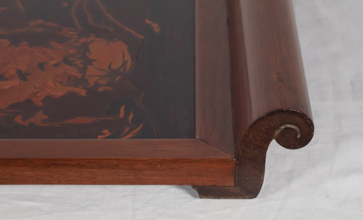 Rosewood And Marquetry Tray, Art Deco Period-photo-4