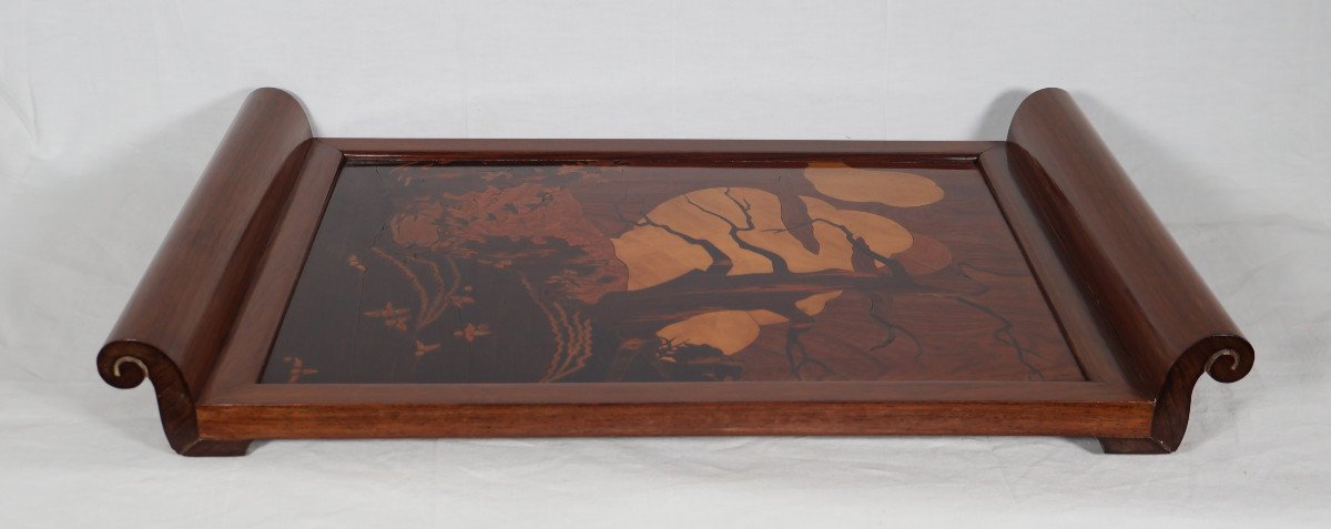 Rosewood And Marquetry Tray, Art Deco Period-photo-8