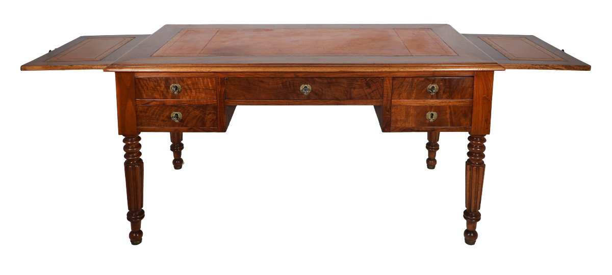 Louis Philippe Period Flat Desk With Pull-out Drawers-photo-2