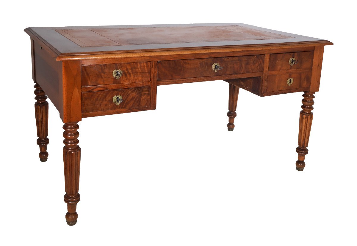 Louis Philippe Period Flat Desk With Pull-out Drawers-photo-3