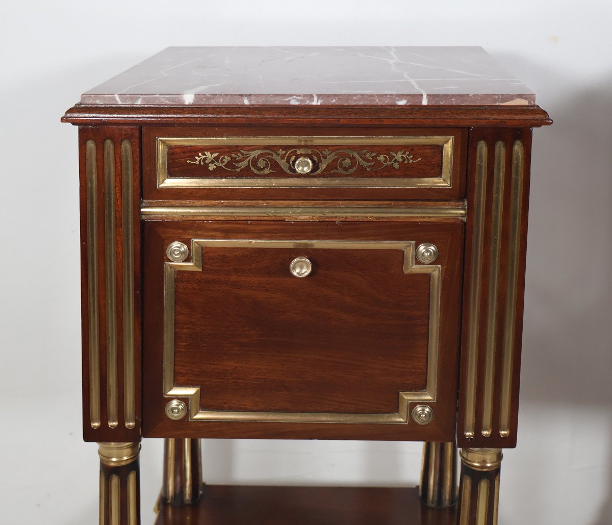  Pair Of Louis XVI Style Bedside Tables, Late 19th Century-photo-6