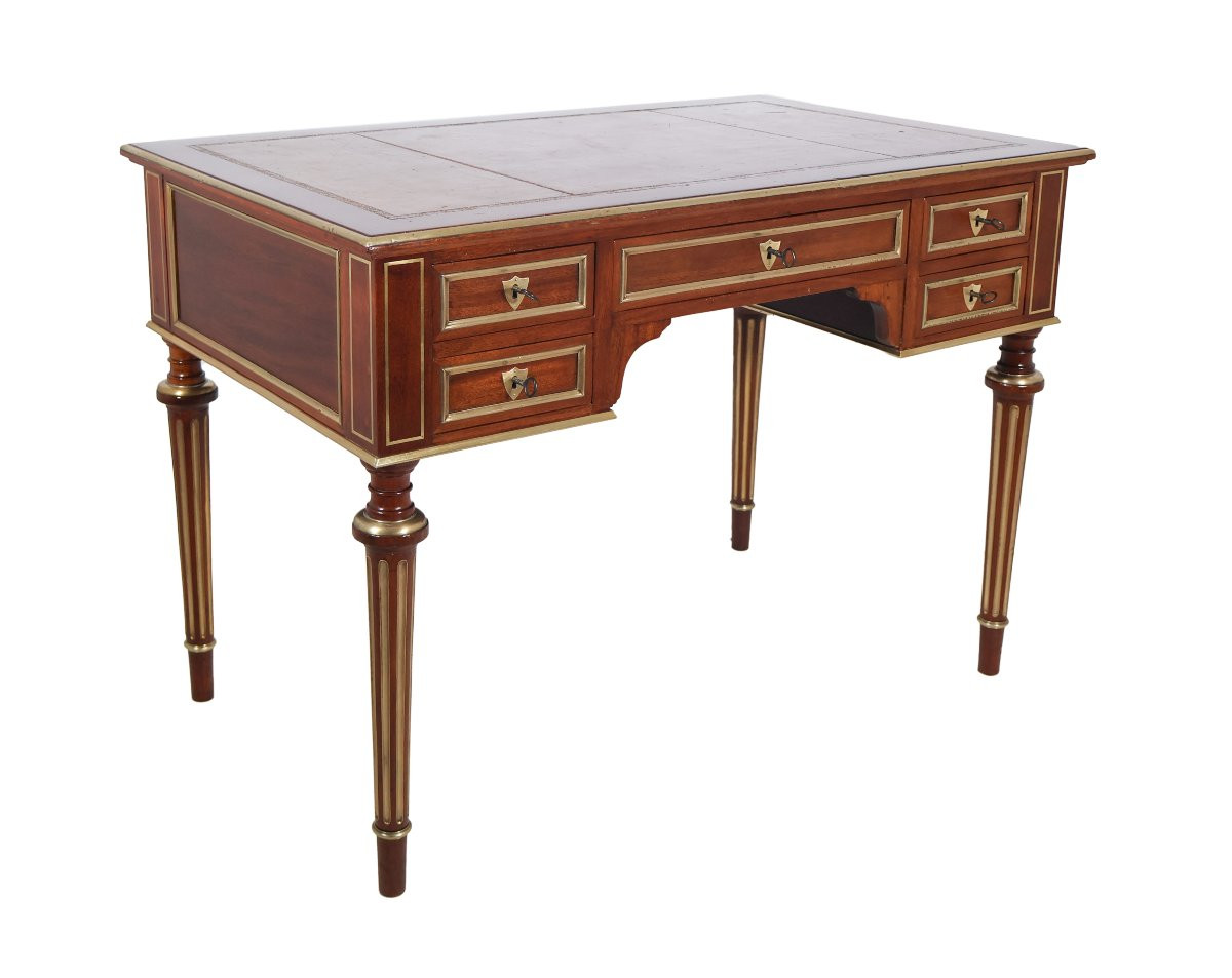 Louis XVI Style Flat Desk, Late 19th Century-photo-1