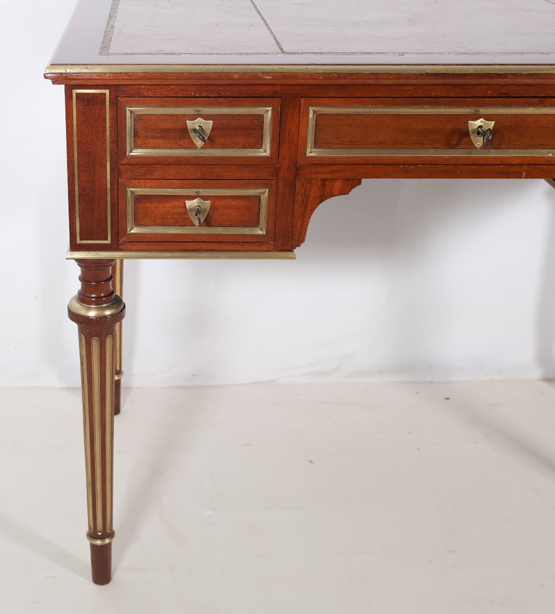 Louis XVI Style Flat Desk, Late 19th Century-photo-7