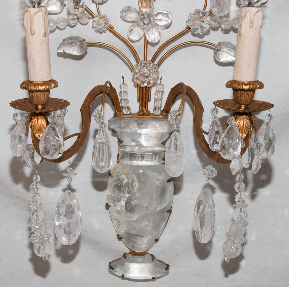 Paire d'Appliques en Cristal de Roche Maison Baguès Circa 1960-photo-2