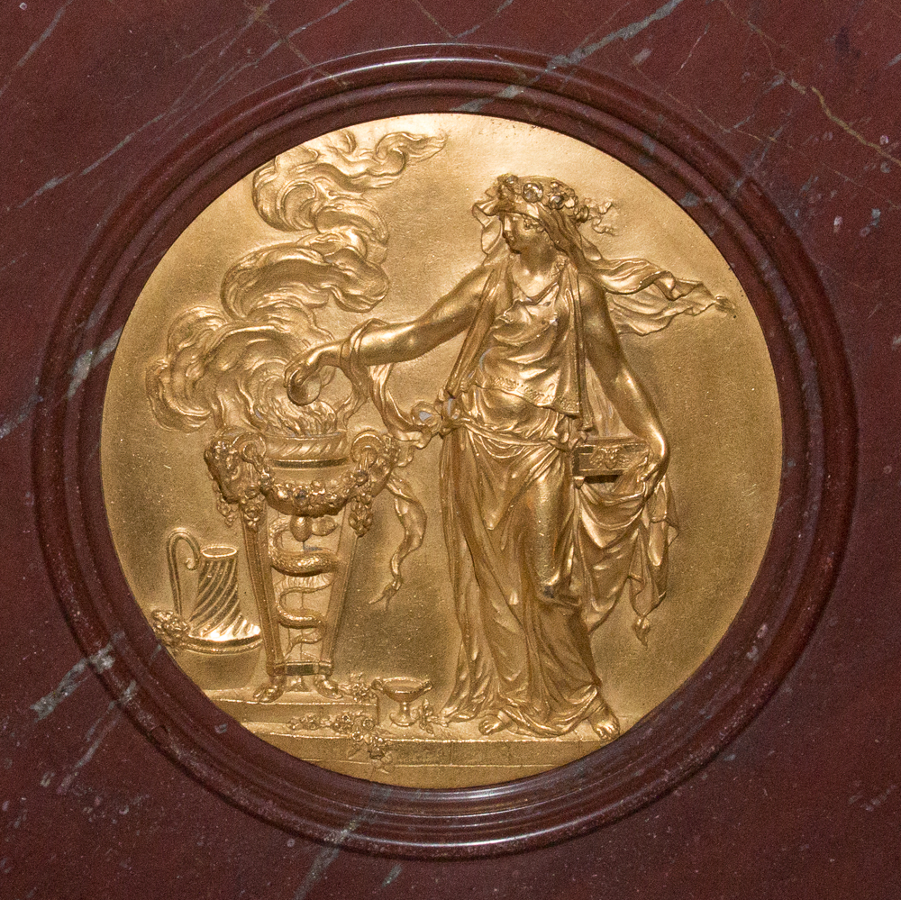Coupe En Marbre Rouge Royale Et Putti En Bronze Doré Circa 1860-photo-6