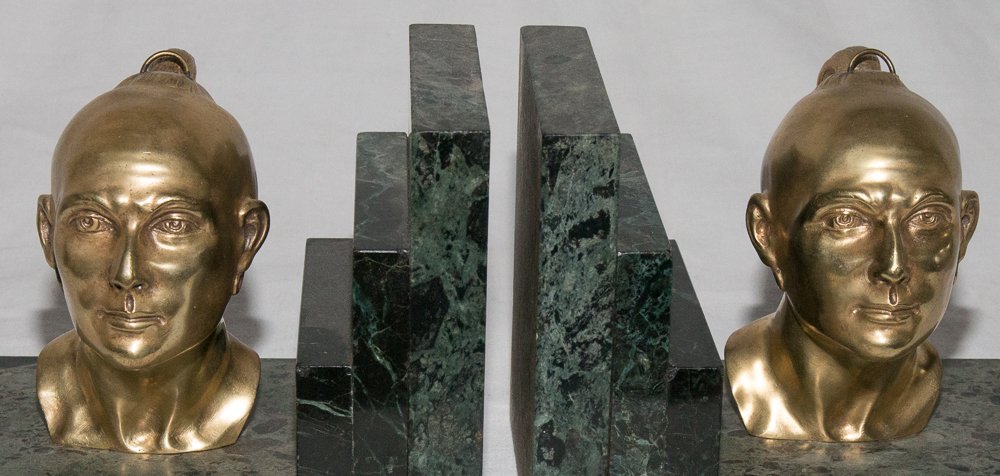 Bookends Signed Jamar Art Deco Period-photo-2