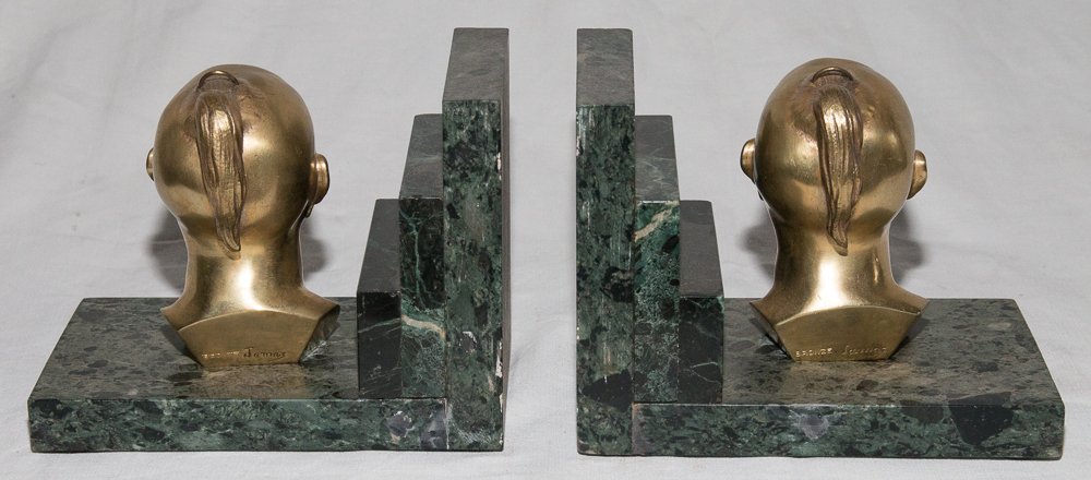 Bookends Signed Jamar Art Deco Period-photo-4