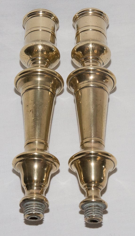 Pair Of Bronze Candlesticks, C Crowned 1745-1749-photo-5