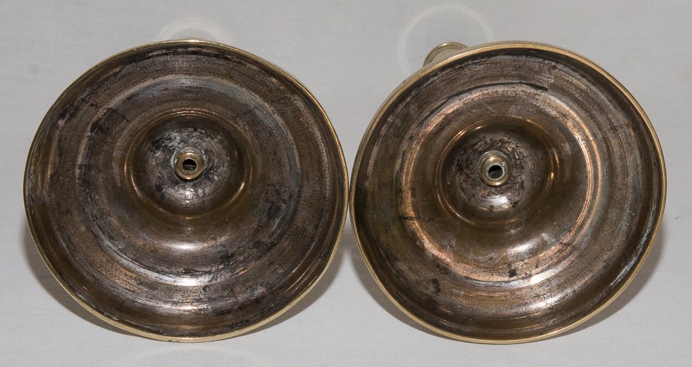 Pair Of Bronze Candlesticks, C Crowned 1745-1749-photo-8