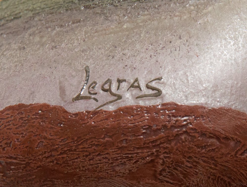 Glass Paste Vase Signed Legras-photo-5