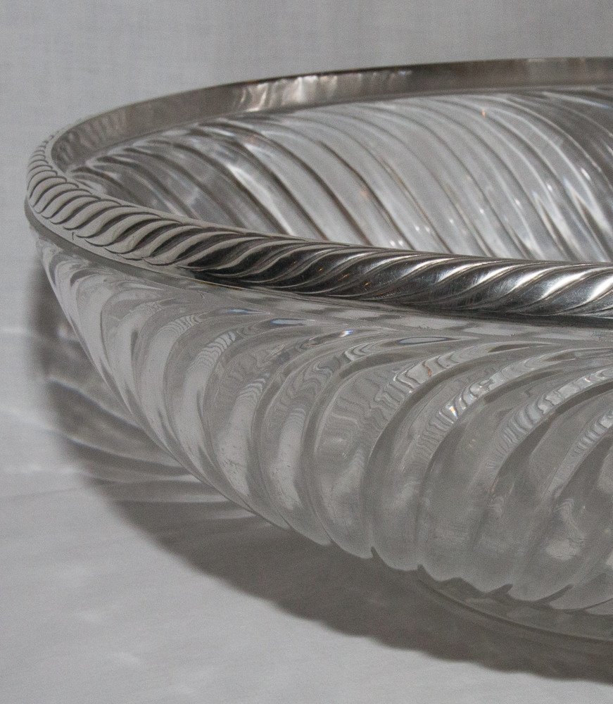  Grande Coupe Baccarat Et Argent Massif Fin XIXe-photo-3