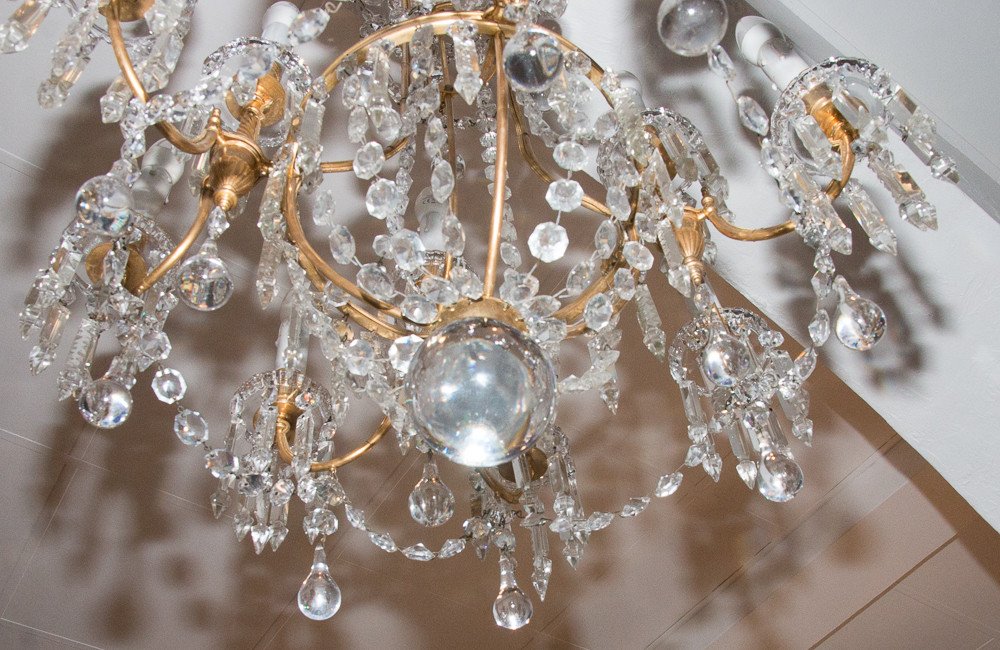 Chandelier In Bronze And Crystal Signed Baccarat Late Nineteenth-photo-6