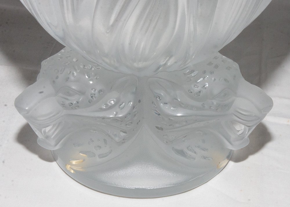 Large Vase With Panthers Lalique  France 20th Century-photo-4